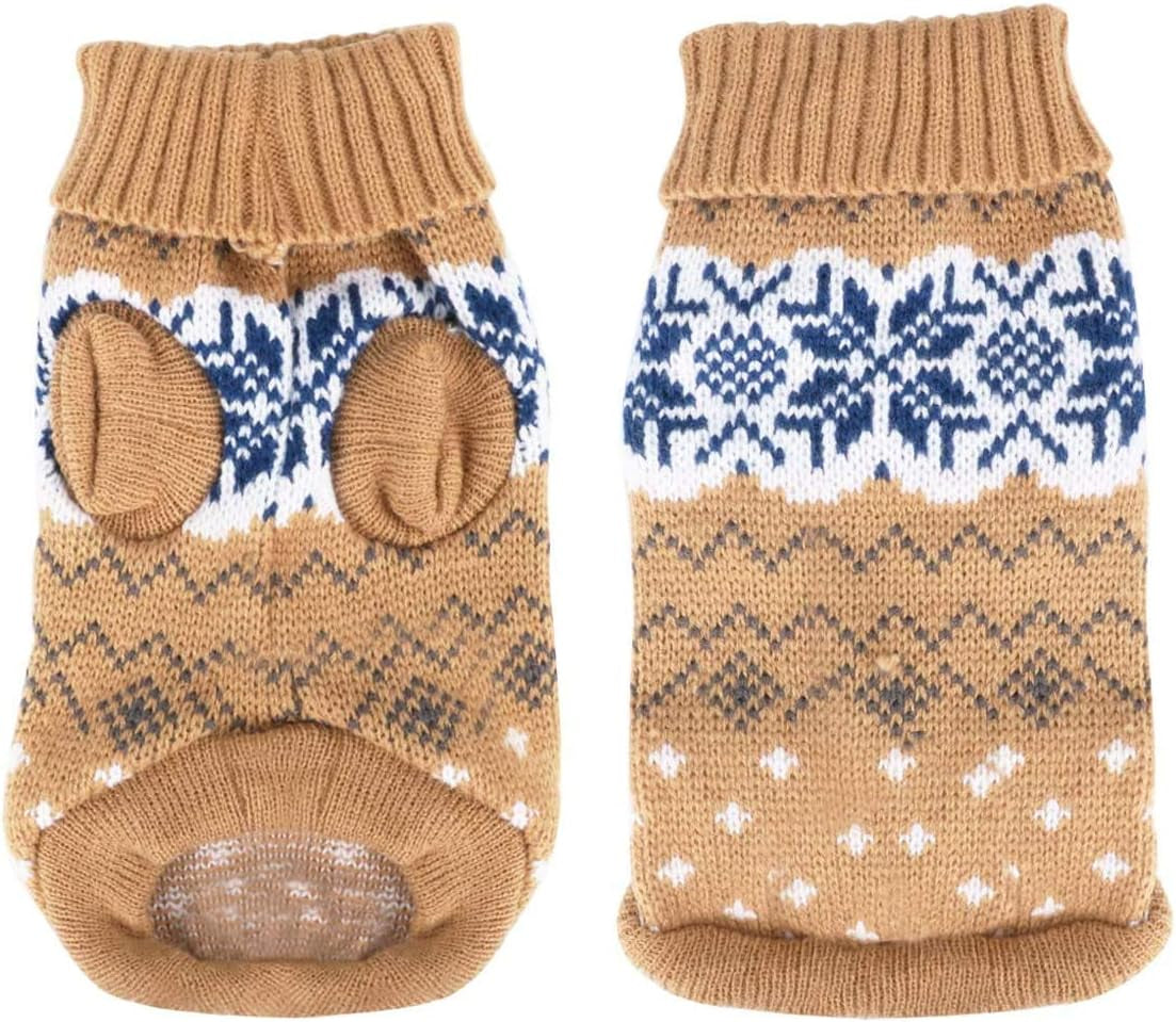 Dog Pet Sweater,Winter Warm Puppy Clothes Soft Coat Dog Costume Pullover Pet Apparel for Small Medium Dogs Cats