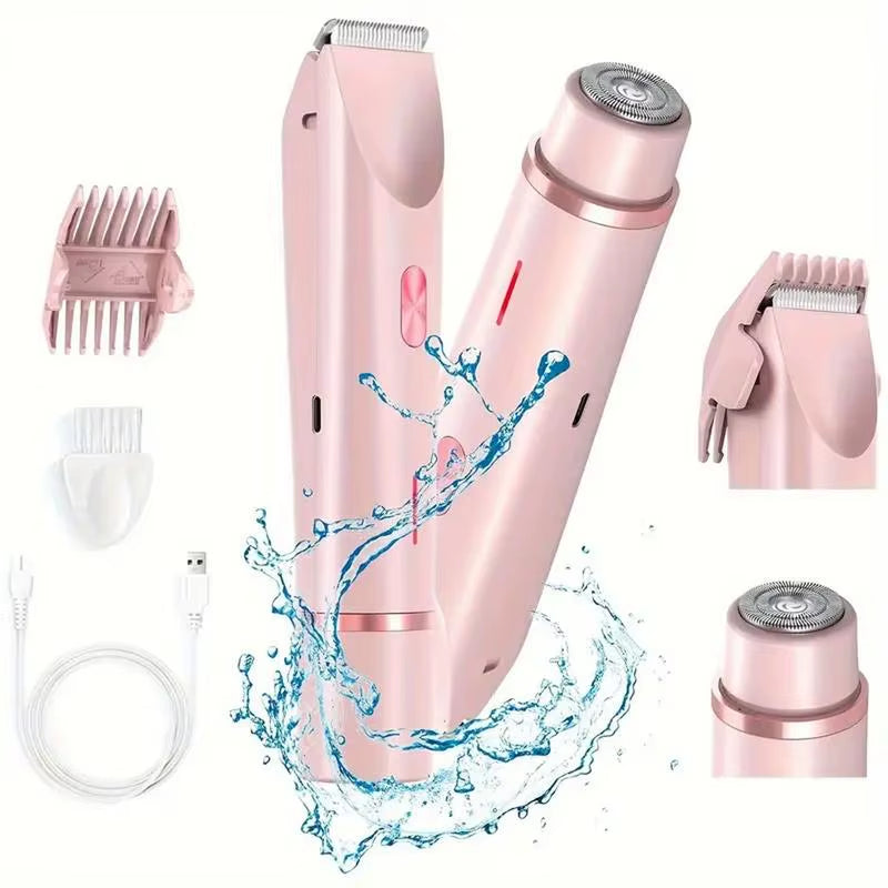 Portable Double-Headed Ladies' Shaver, Household Travel Washable USB Charging, Portable Private Parts Slimming Machine, Female B